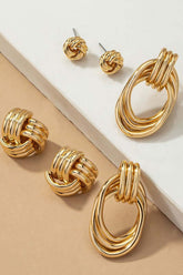 Premium Metal Knot Earrings, Earrings, $ 32.95, A Moment Of Now™